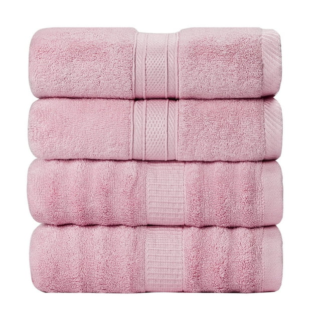Unique Bargains 4Pcs Viscose Bath Towels Soft Absorbent 27'x54'