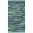 thumbnail image 4 of SAFAVIEH Rag Candis Striped Cotton Runner Rug, Turquoise/Multi, 2'3" x 12', 4 of 9