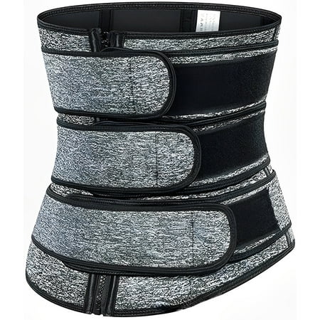 

Waist trainer sports sweat postpartum shaping double belt zipper section abdominal girdle