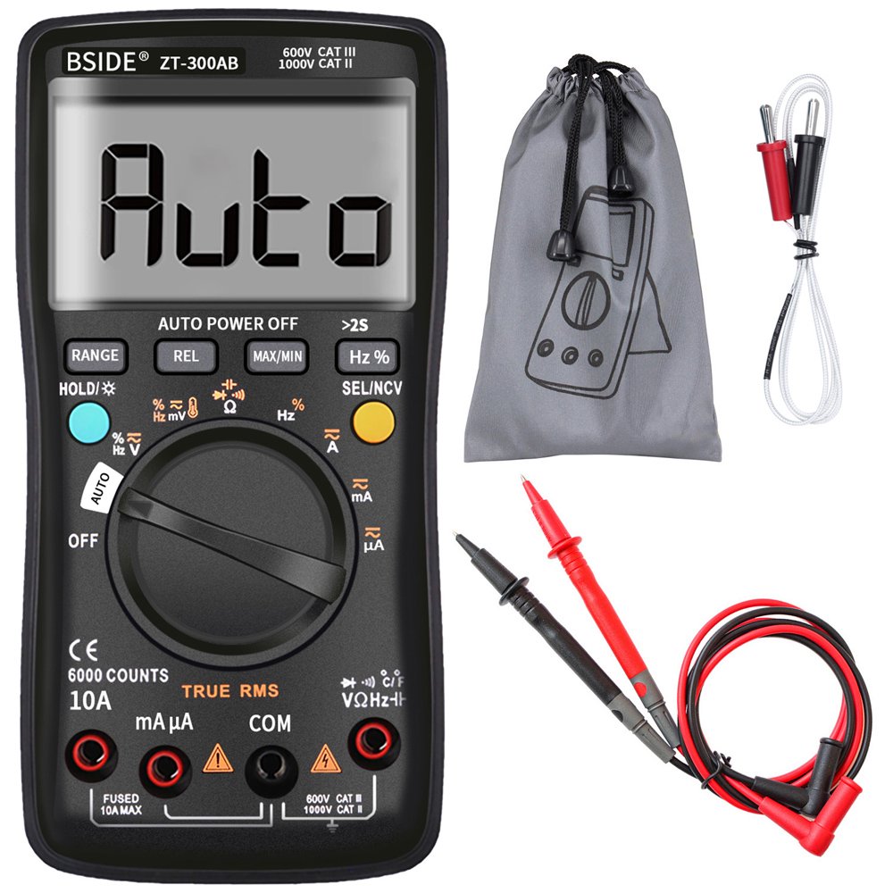 BSIDE Multimeter Auto/Manual Range Digital Meter,TRMS 6000 Counts With