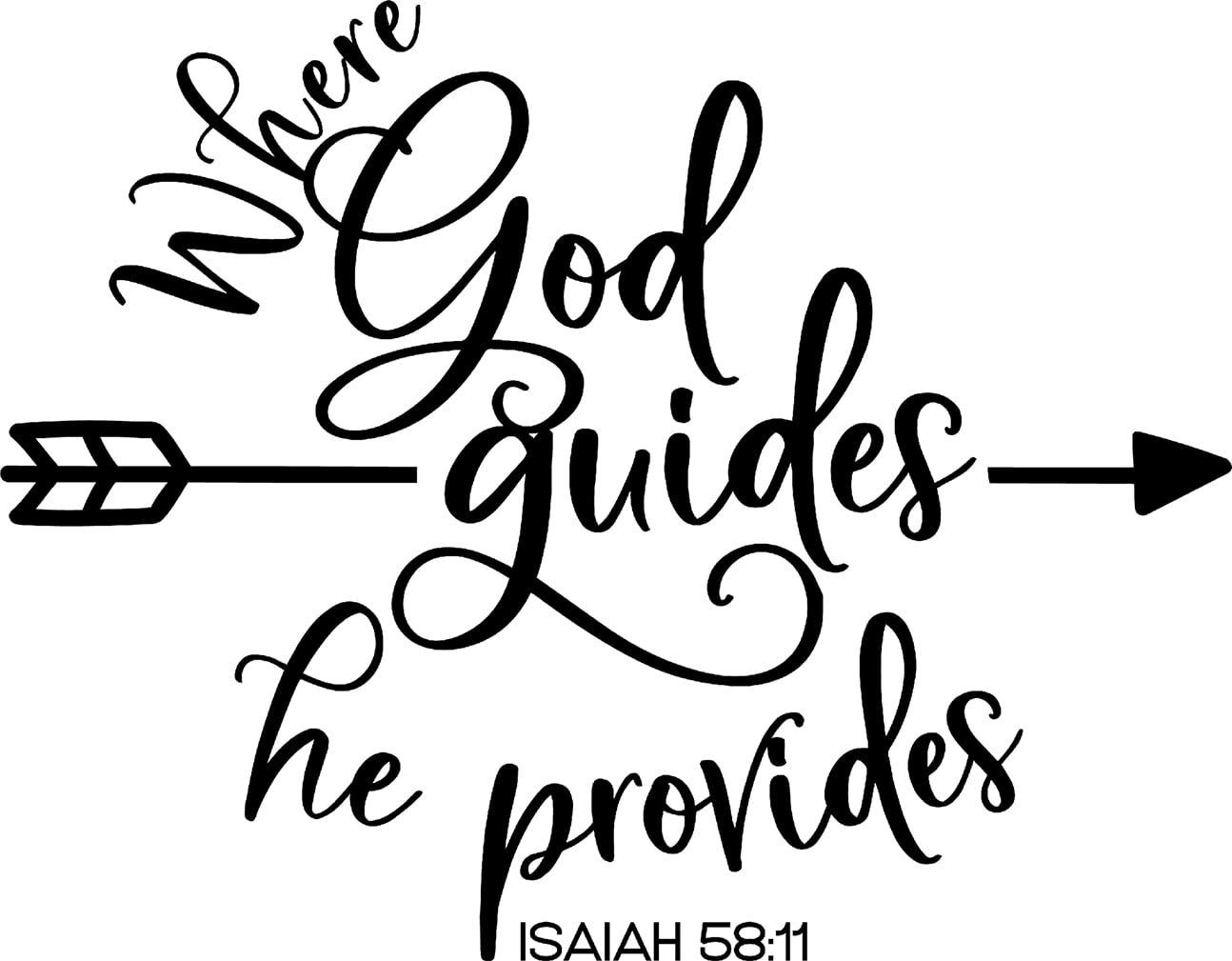 Where God Guides He Provides Isaiah Faith Wall Decals for Walls Peel and Stick wall art murals