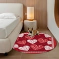 thumbnail image 3 of Round Area Rug 3ft, Retro Valentine's Day Textured Love Heart Non-Shedding Washable Area Rug, Romantic Red Non Slip Low-Profile Circle Rugs for Living Room, Bedroom Dining Room, 3 of 9