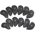 thumbnail image 2 of Golf 12pcs PU Thick Synthetic Leather Golf Iron Head Covers Set Headcover Fit All Brands, 2 of 8