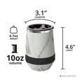 thumbnail image 2 of Elemental 10 oz Tumbler, Stainless Steel Insulated Travel Mug with Slider Lid, Triple Wall Vacuum Thermos, Small Insulated Cup, White Marble, 2 of 7