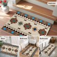 thumbnail image 6 of Bathroom Rugs 2x3 Ft, Boho Southwest Non Slip Area Rugs for Kitchen Bedroom Entryway, Farmhouse Aztec Tribe Brown Blue Plaid Washable Carpet Runner Rug Floor Mats for Bedroom Home Decor, 6 of 9