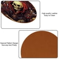 thumbnail image 5 of Skeleton Set of 6 Round Microfiber Leather Coasters, 11x11 cm/4.3x4.3 in, Stain Drink Mats for Home and Office, 5 of 6