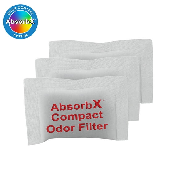 iTouchless AbsorbX Compact Odor Filters for Trash Can, Absorbs Garbage Smells, All Natural Activated Carbon Deodorizers, Fits up to 4 Gallong Garbage Can, 3-Pack