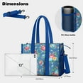 thumbnail image 5 of Teacher Tote Bag,Pioneer Flower Floral Print Pattern Teacher Utility Tote Bag,Large Work Tote Bags for Women with Multiple Pockets,Top Zipper Closure,13.8x10.6x6.7 Inch, 5 of 5