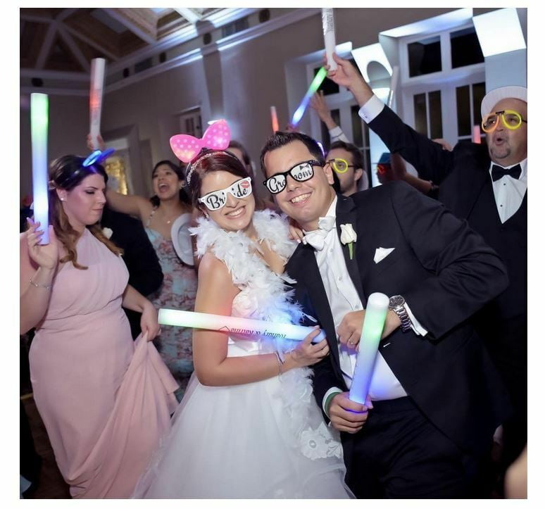 10 Light Up Foam Sticks Personalized Customize Glow Baton Wands Wedding