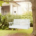 thumbnail image 4 of Gymax 2-Person Porch Swing Chair Wooden Garden Swing Bench w/ Adjustable Chains White, 4 of 8