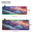 thumbnail image 3 of Large RGB Gaming Mouse Pad Led Glowing Mousepad Non-Slip Rubber Base 13 Light Modes 31.5x11.8 Vibrant Colors Swirling Clouds, 3 of 6