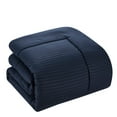 thumbnail image 4 of Dobby Stripe Bed in A Bag 8 Piece Comforter Sheet Bed Skirt Sham Set King - Navy, 4 of 5