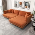thumbnail image 4 of Denise Modern Living Room Orange Velvet Corner Right-Facing Sectional Sofa, 4 of 8