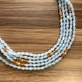 thumbnail image 2 of Light Blue Sky Waist Beads with Gold Crystal Beads, 2 of 4