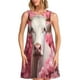 thumbnail image 1 of Disketp Flower White Cow para Vestido sin Mangas para Mujeres, Vestidos de Verano para Mujeres, Casual y Holgado para la Playa, 1 of 7