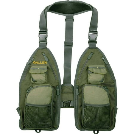 Allen Company Ultra-Light Gallatin Fly Fishing Strap Vest, Olive Green