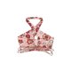 thumbnail image 5 of VISgogo Mujeres Cross Halterneck Tops Estampado floral Slim Fit Sin mangas Backless Tie-up Crop Tops para verano VISgogo moda, 5 of 7
