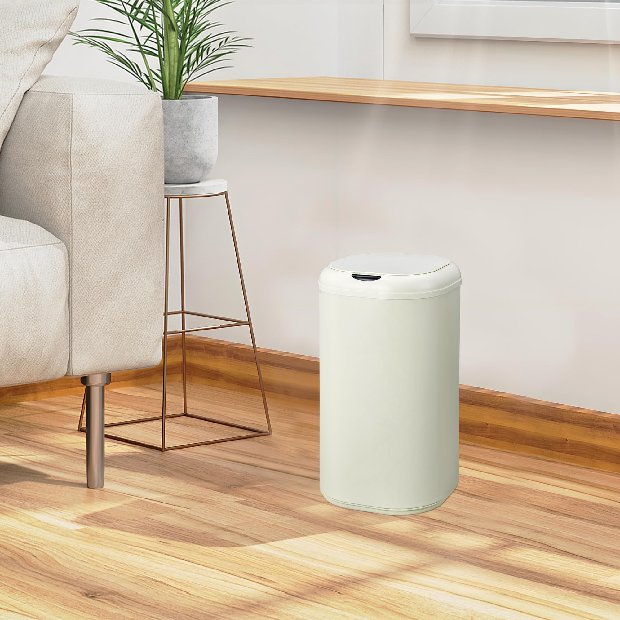 Kitchen Trash Can with Lid, 8 Gallon Automatic Garbage Can for Bathroom Bedroom Home Office, 30 Liter Touch Free High-Capacity Stainless Steel Waste Bin