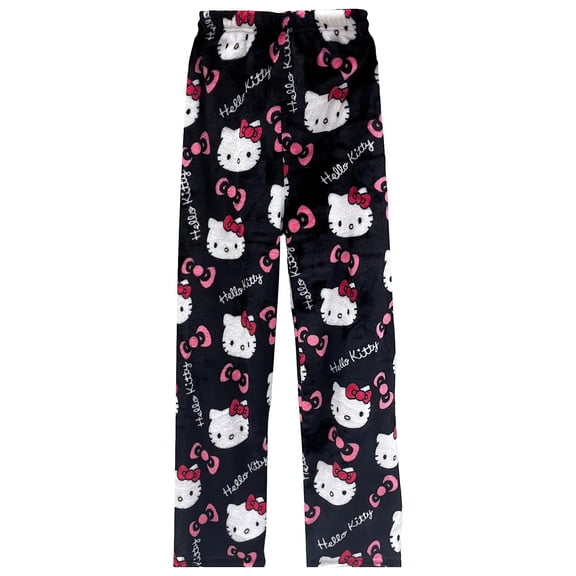hello kitty Pajama Pants for Women Cute Pjs Cartoon Cat PJ Pants Christmas Pants Fluffy Flannel Sleep Bottoms-Medium