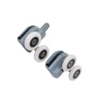 thumbnail image 1 of Xingzhi 2 Pcs Rouleaux de Porte de Douche Jumeaux Ronds Argentés Roues à Roulettes 25mm Gris 23mm, 1 of 2