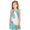 thumbnail image 1 of Fotbe Three White Geese Vestido de Dormir para Niñas de 3 a 10 Años, Mangas Cortas, Estilo Princesa, Pijama Camisón con Mangas Voladas-X-Large, 1 of 6