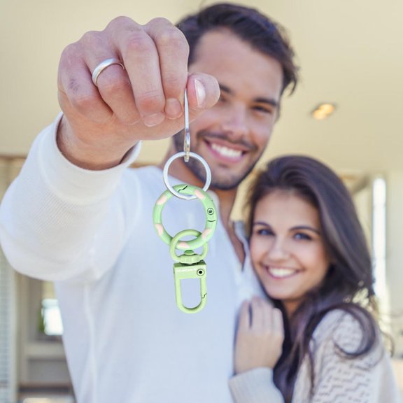 Rkxzt Candy Colored Donut Buckles,Candy Colored Donut Keychain with Spring Hook and Door Knob Combo Colorful Enamel Coating Alloy Material,Tools&Home