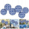 thumbnail image 2 of Gieenan Set of 6 Chinese Blue and White Porcelain Lanterns Handmade Paper Ornament for Garden Home Decoration Supplies, 2 of 8