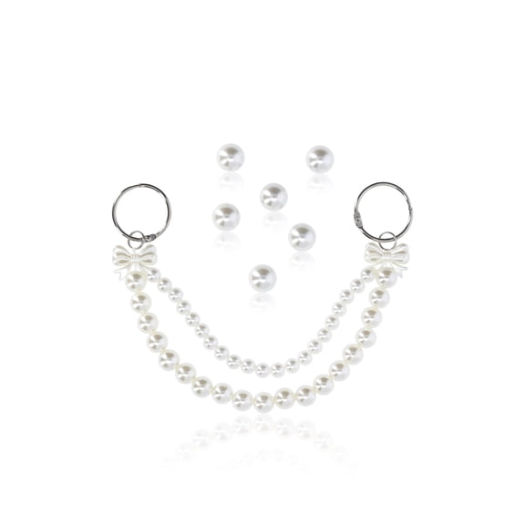 Time and Tru Women's Fashion Tote Bag Charms, 7-Piece Set with Faux Pearl Accents