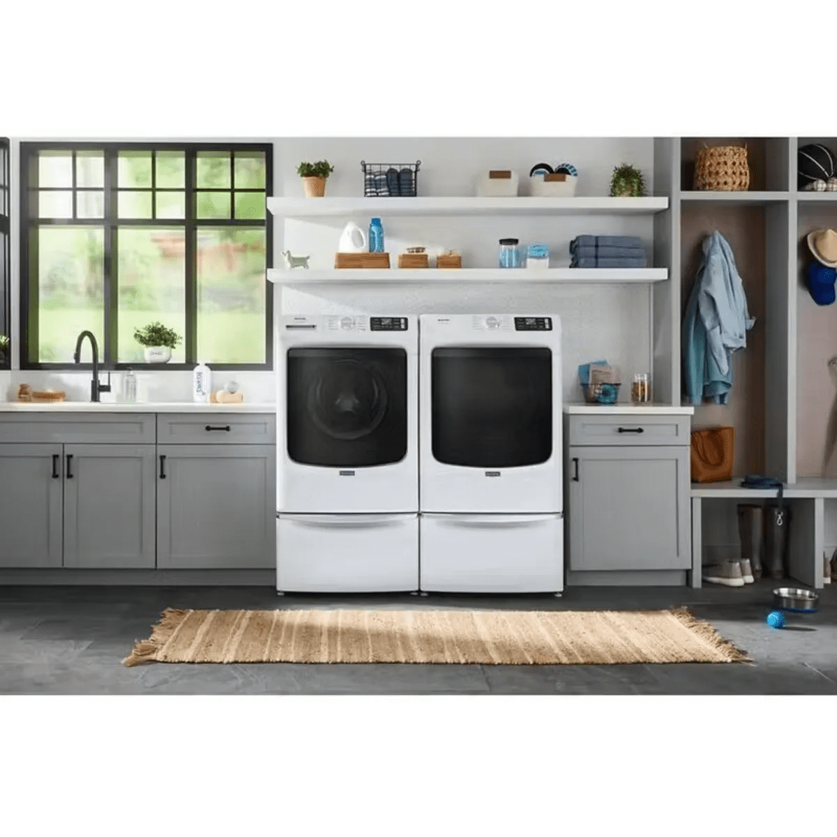 Maytag 27 Inch Smart Pet Pro Front Load Washer with 5.0 cu. ft. Capacity in White MFW7020RW
