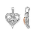 thumbnail image 3 of Sterling Silver Double Heart Pendant Necklace with Accent Diamonds and Chain for Women, 3 of 5