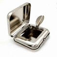 thumbnail image 3 of Stainless Steel Portable Ashtray with Lid - Square Metal Tray for Smokers, 3 of 5