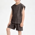 thumbnail image 5 of Freshbabe Boys 2-Piece Casual Outfit, Sleeveless Tank Top + Elastic Shorts, Breathable Summer Playwear for Toddlers, Multi-Colors, 5 of 6