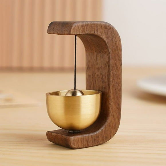 Xihbxyly Timbre de Madera, Construcción de Madera de Haya y Latón, Magnético y de Fácil Instalación, Sonido Elegante, para Usar En Pared o En Tienda, Regalo Perfecto para Fiestas y Cumpleaños, Diseño