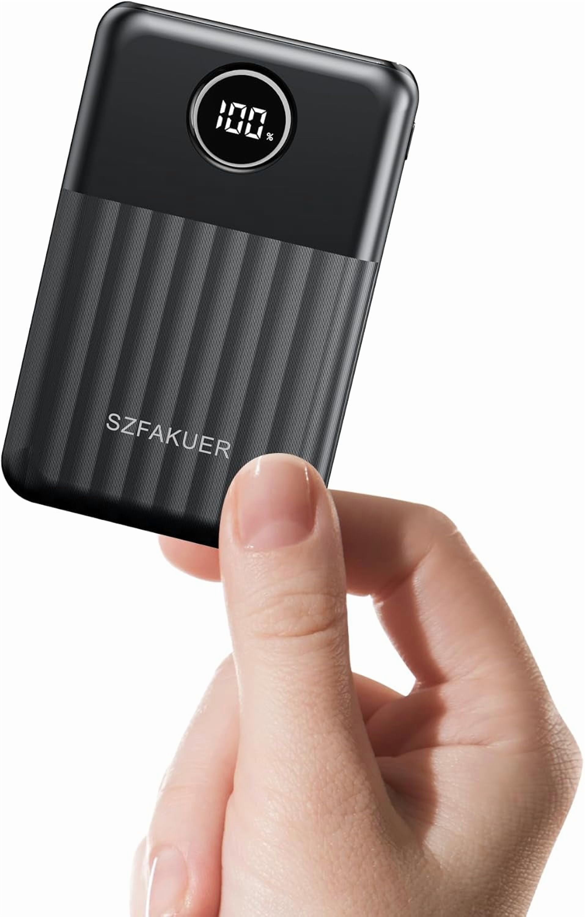RGHJAR-Portable Charger,Ultra Slim 10000mAh 22.5W Power Bank,USB C in/Output Fast Charging Mini Battery Pack Compatible with iPhone 17 16 15 14 Samsung S23 S22 S21 Google iPad etc (Black)