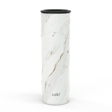 Zak Designs 20 Ounce Stainless Steel Vacuum Insulated Collins Tumbler, Candlelight Marble