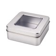 Container With Magnetic Base Tin Box with Magnetic Bases Clear Window Lid Storage Container for ...