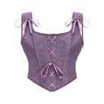 thumbnail image 1 of Womens Sexy Vintage 1920s Renaissance Lace Trim Corset Tops Adjustable Sleeveless Bustier, 1 of 4