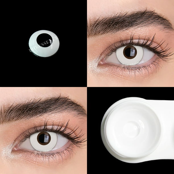 1 par de lentes de contacto de color para ojos, accesorios de cosplay de anime, lentes de contacto de colores, lentes de contacto multicolores, azules y rojos, lentes de contacto para Halloween