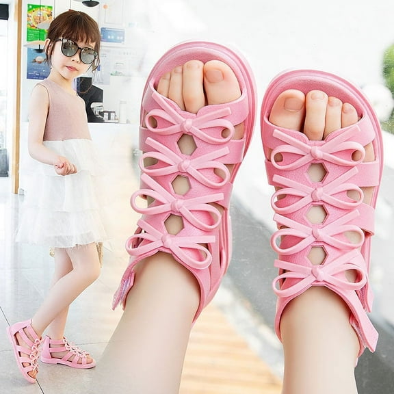 Roman Style Girls Summer Sandals Beach Sandals Outdoor Rubber Sandals Pink