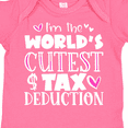 thumbnail image 4 of Inktastic I'm the Worlds Cutest Tax Deduction Pink Hearts Boys or Girls Baby Bodysuit, 4 of 5
