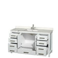 thumbnail image 2 of Wyndham Collection WCS141460SWHCQUNSMXX 60 in. Single Bathroom Vanity in White, Calacatta Quartz Countertop, Undermount Square Sink, 2 of 2