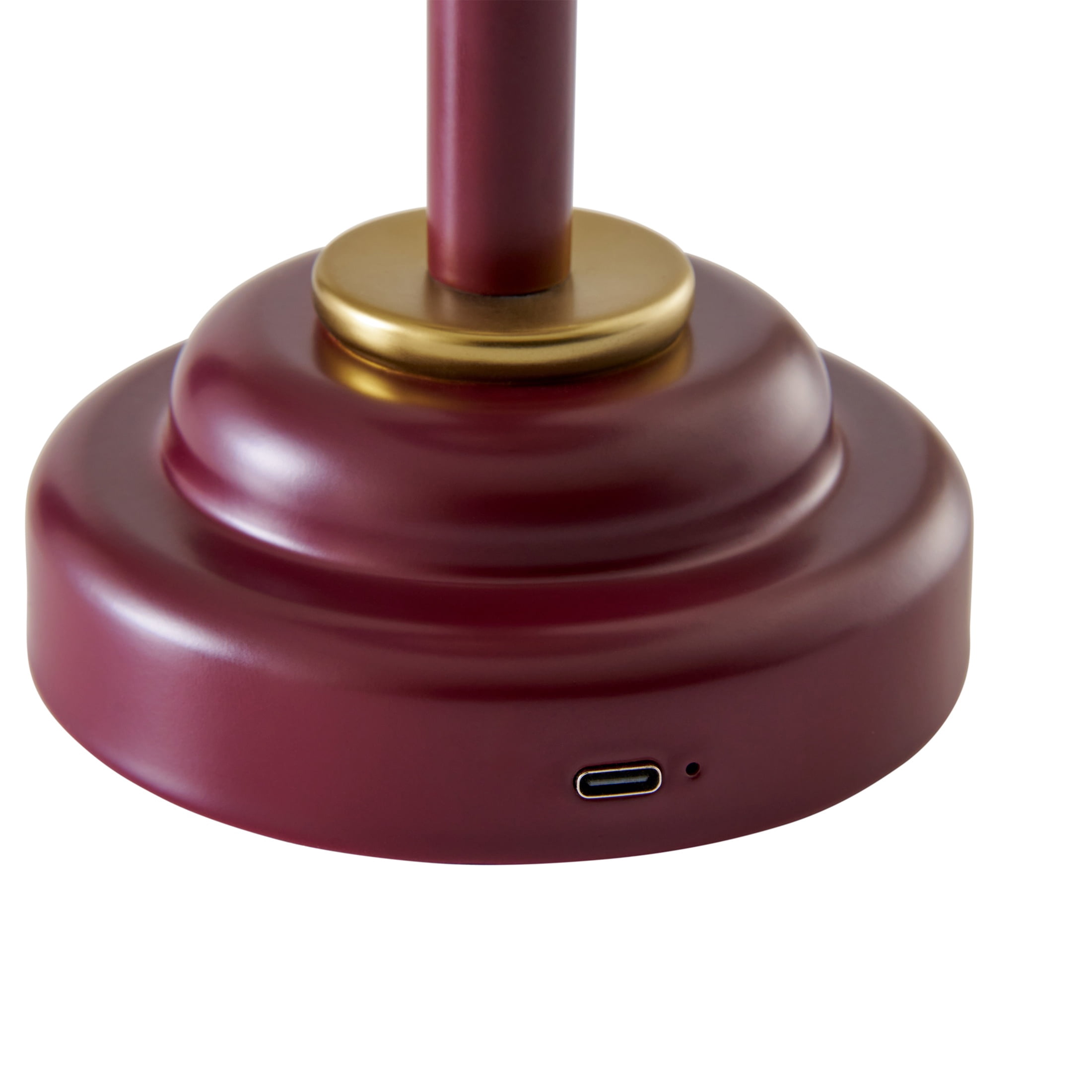 Better Homes & Gardens 12" Portable Red Ripple Lamp, dimmable with touch switch and USB-C