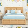 thumbnail image 2 of Euroco Full Size Lift up Storage Bed, Wood Platform Bed Frame with 2 Drawers,  Hydraulic Storage System, Easy Assembly, Natural, 2 of 18