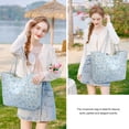 thumbnail image 7 of Gocvo Corduroy Tote Bag, Extra Large Tote Bag for Women, Soft and Lightweight Lady Handbags for Travel Work Everydayt(Blue Floral), 7 of 7