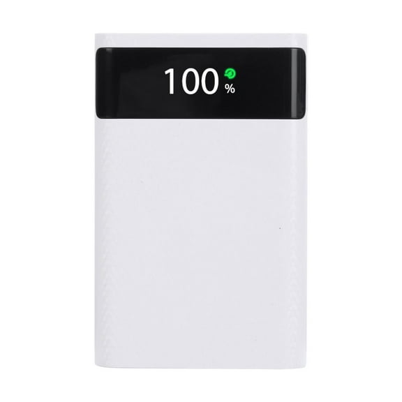 DIY LCD Displays No Welding Dual USB Battery Charge Shell Super Fast Charging 18650 Batteries Power Bank Case Storage Box WHITE