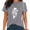 2-grey, variant on UNISHE Women Modern Contrast T-Shirt Stylized Nature Print Tees Minimalist Leaf Design Crewneck Short Sleeve Trendy Everyday Tops