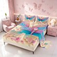 thumbnail image 2 of Homewish Gradient Butterfly Bed Sheets for Girls, Pink Floral Flower Full Size Sheets, 4-Piece (1 Flat Sheet, 1 Fitted Sheet and 2 Pillowcases), 2 of 6