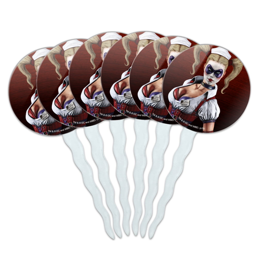 Batman Arkham Asylum Video Game Harley Quinn Cupcake Picks Toppers