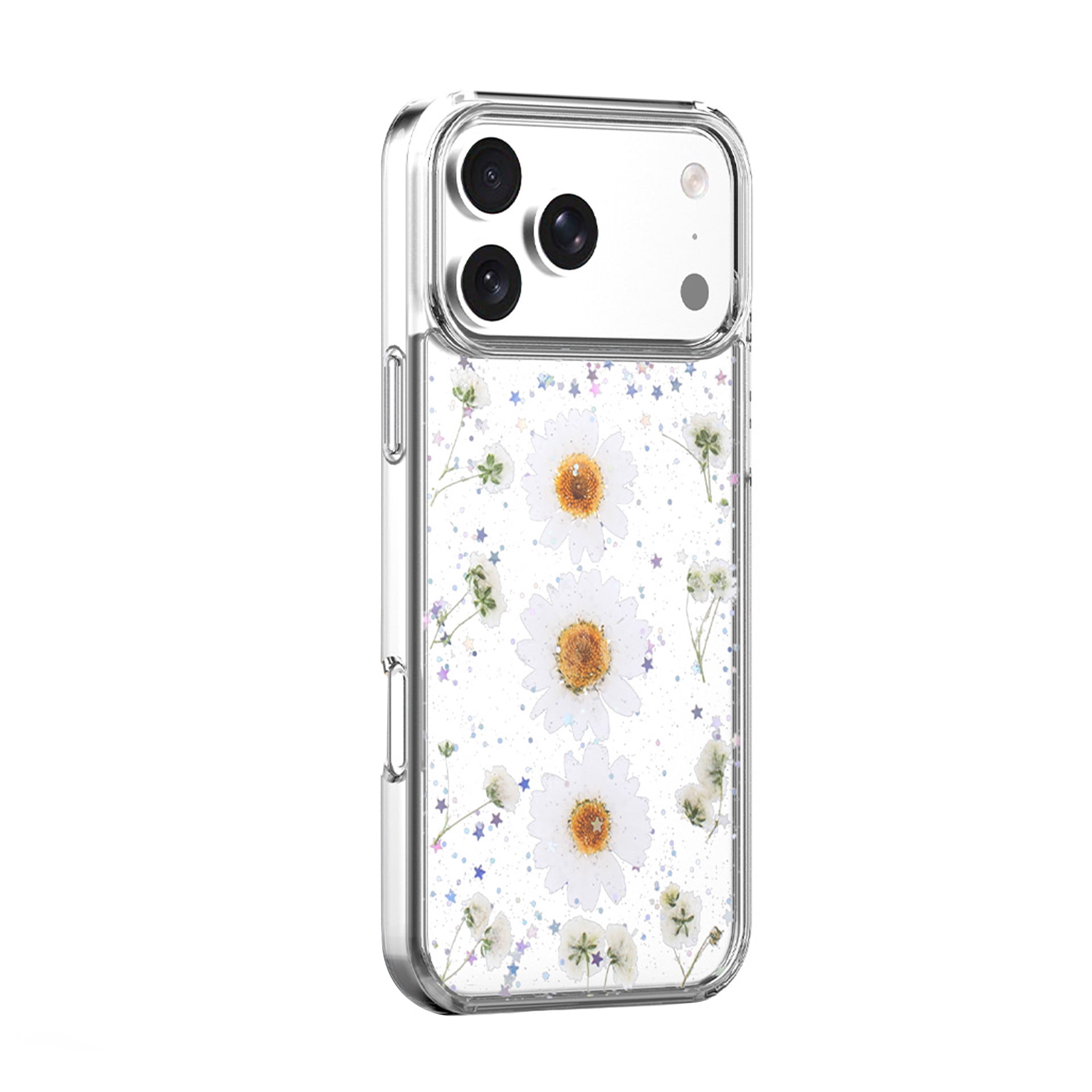 Infinite Bloom Aesthetic Case for iPhone 17 Pro - White Daisy