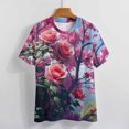 thumbnail image 4 of Enchanting Rose Women T-Shirt Classic O Neck T-Shirts Short-Sleeve Trendy Animal Print Design Tshirt Casual Clothing, 4 of 5